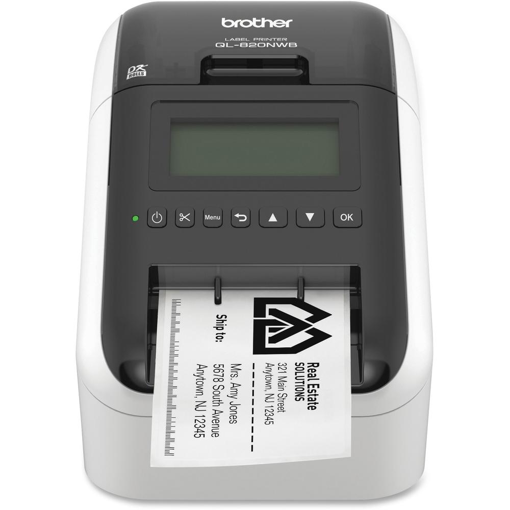 Brother QL-820NWB Label Printer - Direct Thermal - Monochrome - Brother QL-820NWB Label Printer - Direct Thermal - Monochrome prints amazing Black/Red labels using DK-2251. Easy to read Backlit Monoch. Picture 3