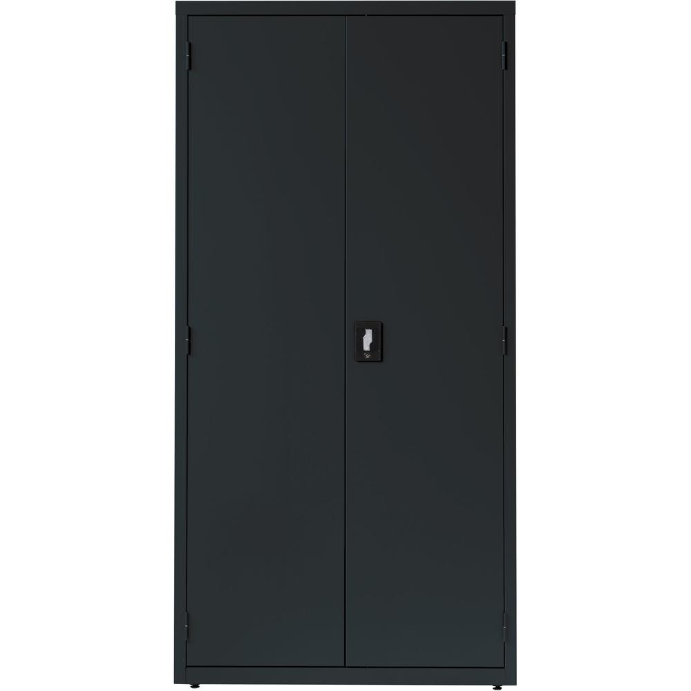 Lorell Fortress Series Storage Cabinet - 36" x 24" x 72" - 5 x Shelf(ves) - Hinged Door(s) - Sturdy, Recessed Locking Handle, Removable Lock, Durable, Storage Space - Black - Powder Coated - Steel - R. Picture 6