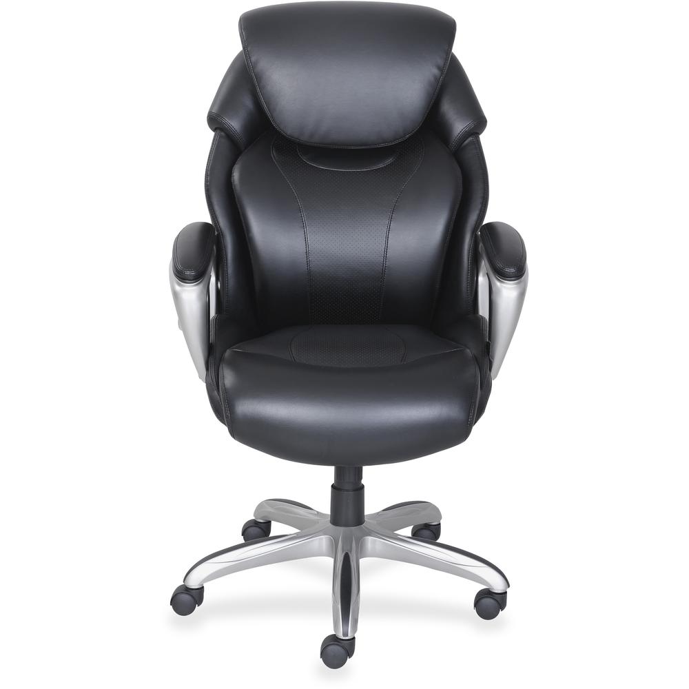 Lorell Wellness by Design Air Tech Executive Chair - 5-star Base - Black - Bonded Leather - 1 Each. Picture 3