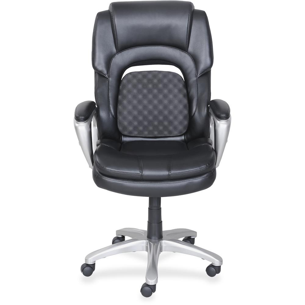 Lorell Wellness by Design Accucel Executive Chair - Ethylene Vinyl Acetate (EVA) Back - 5-star Base - Black - Bonded Leather - 1 Each. Picture 5