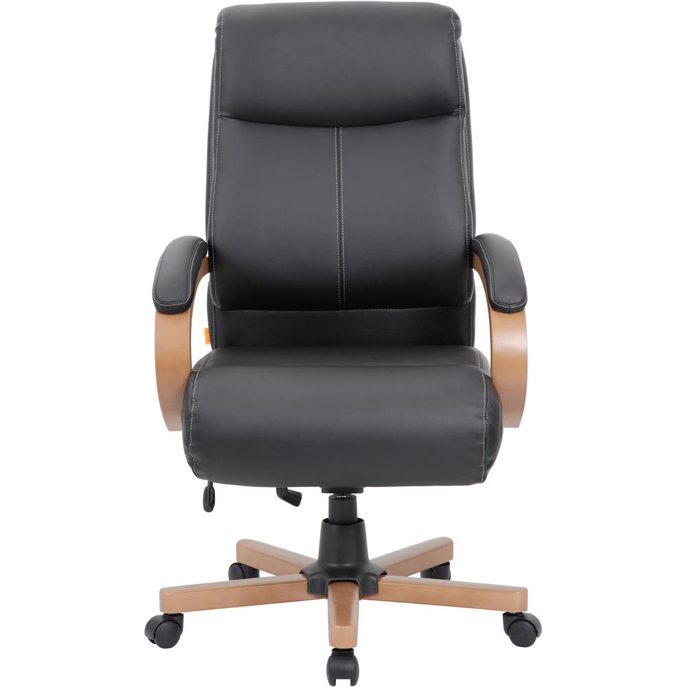 Lorell Executive Chair - Black Leather Seat - Black Leather Back - 1 Each. Picture 9