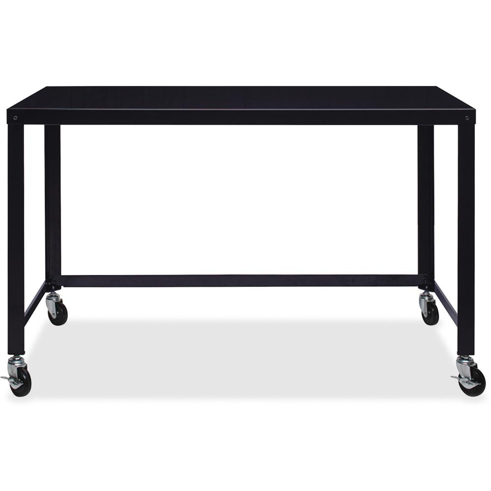 Lorell SOHO Personal Mobile Desk - Rectangle Top - 48" Table Top Width x 23" Table Top Depth - 29.50" HeightAssembly Required - Black - 1 Each. Picture 3