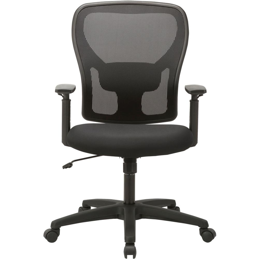 Lorell Mid-back Task Chair - Black Fabric Seat - Black Mesh Back - 1 Each. Picture 5