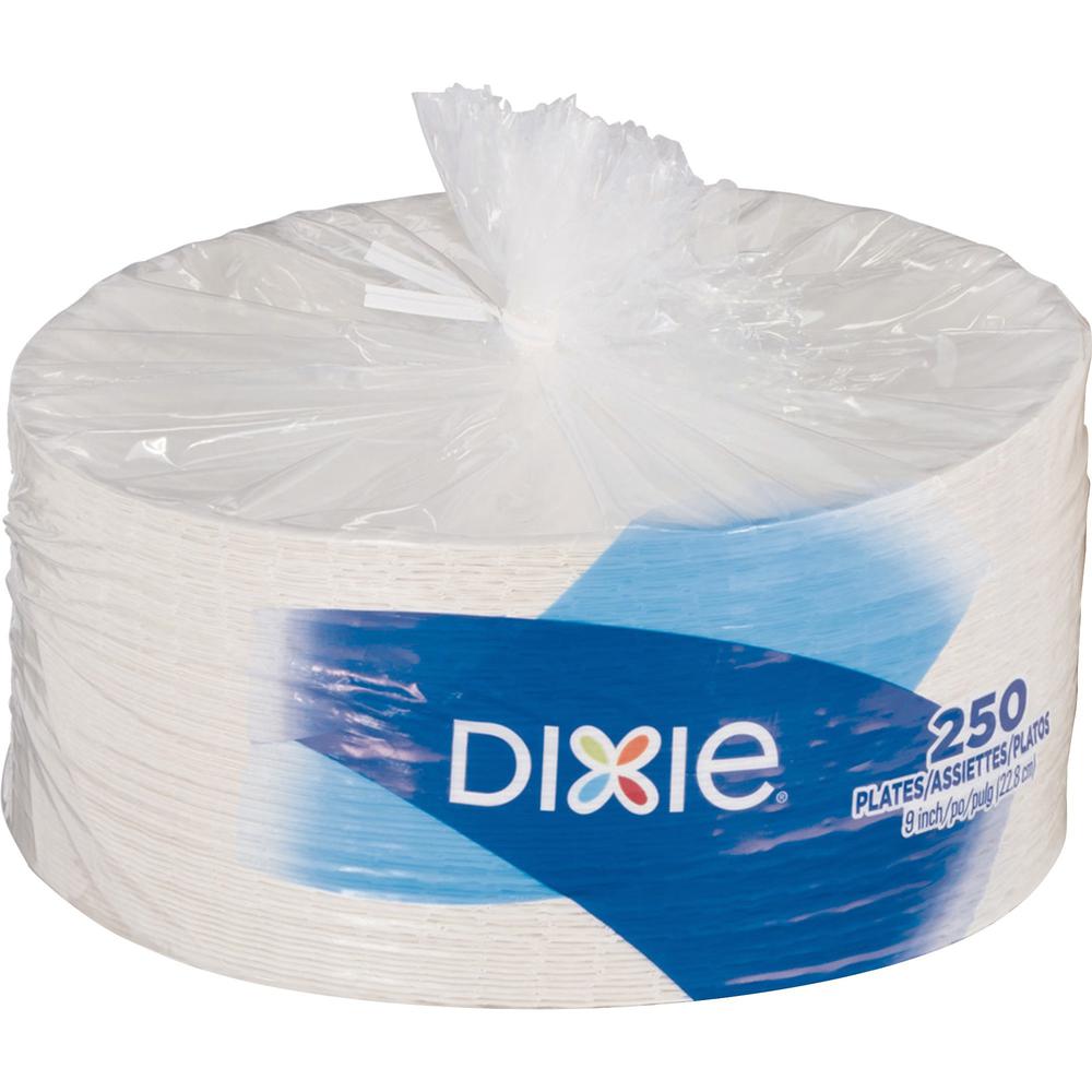 Dixie Uncoated Paper Plates by GP Pro - 250 / Pack - 9" Diameter Plate - Paper - White - 1000 Piece(s) / Carton. Picture 2