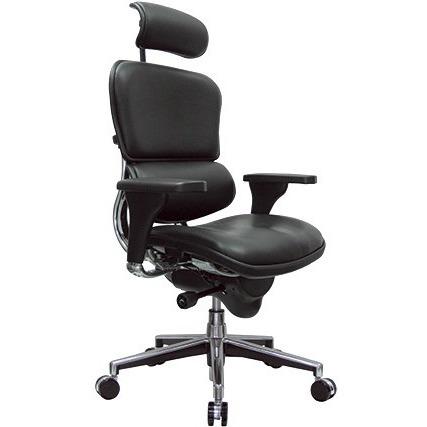 Eurotech Ergohuman Leather Executive Chair - Ebony Fabric, Leather Seat - Ebony Fabric, Leather Back - 5-star Base - 1 Each. Picture 6
