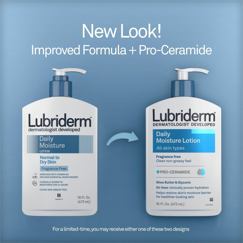 Lubriderm Daily Moisture Lotion - Lotion - 16 fl oz - For Dry, Normal Skin - Applicable on Body - Moisturising, Non-greasy, Fragrance-free, Absorbs Quickly - 1 Each. Picture 3