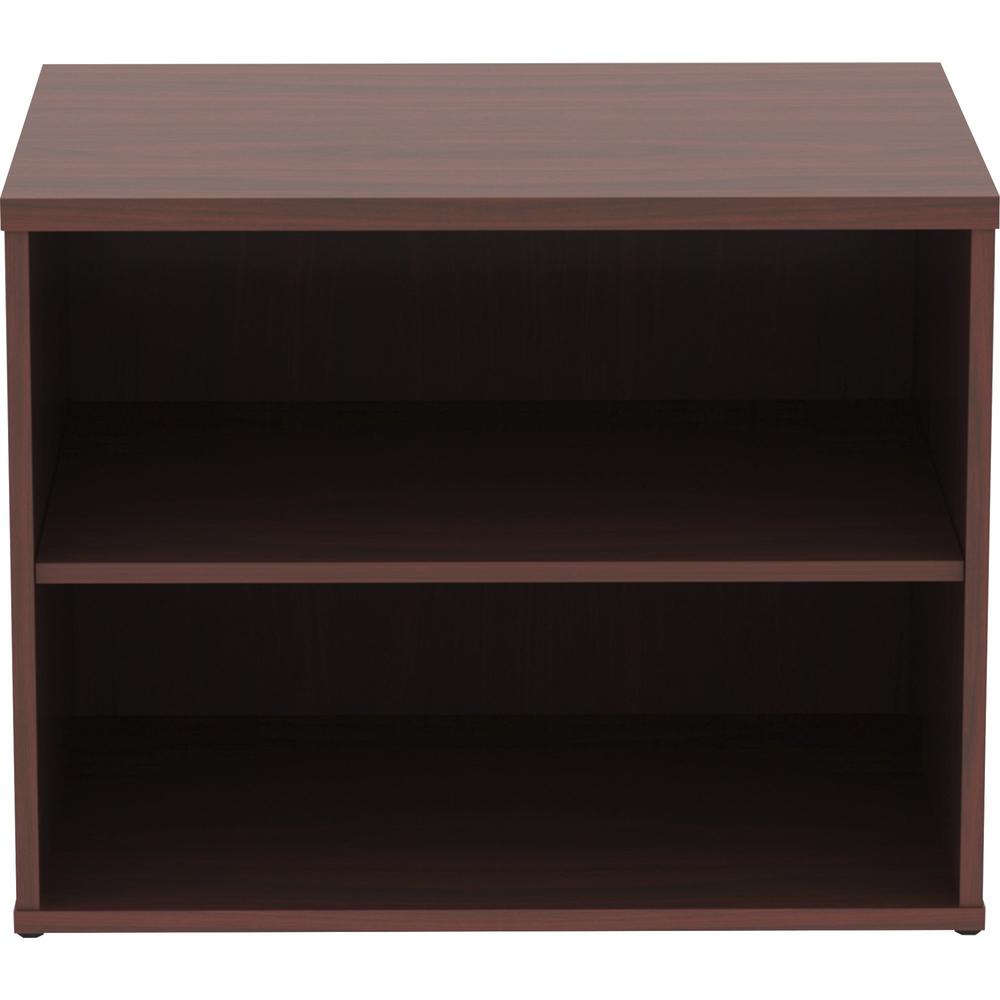 Lorell Relevance Series Storage Cabinet Credenza w/No Doors - 29.5" x 22"23.1" - 2 Shelve(s) - Finish: Mahogany, Laminate. Picture 2