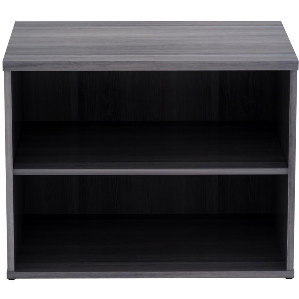 Lorell Relevance Series Storage Cabinet Credenza w/No Doors - 29.5" x 22"23.1" - 2 Shelve(s) - Finish: Weathered Charcoal, Laminate. Picture 3