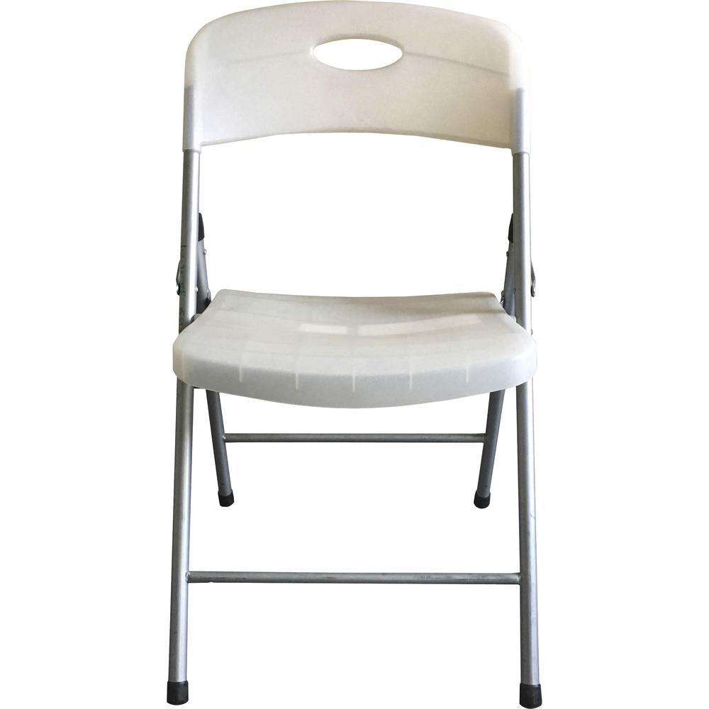 Lorell Heavy-duty Translucent Folding Chairs - Clear Plastic Seat - Clear Plastic Back - 4 / Carton. Picture 4