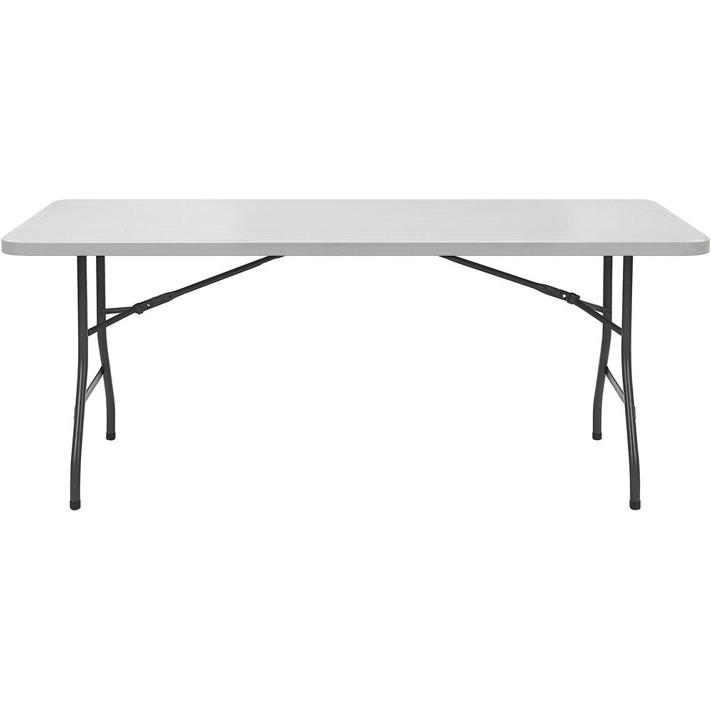 Lorell Ultra-Lite Banquet Table - Light Gray Rectangle Top - Dark Gray Folding Base - 600 lb Capacity x 60" Table Top Width x 30" Table Top Depth x 2" Table Top Thickness - 29" Height - Gray - High-de. Picture 4