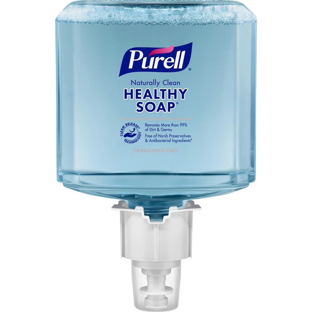 PURELL&reg; ES6 CRT HEALTHY SOAP&trade; Naturally Clean Fragrance Free Foam - Fragrance-free ScentFor - 40.6 fl oz (1200 mL) - Dirt Remover, Kill Germs - Skin - Antibacterial - Blue - Fragrance-free, . Picture 4