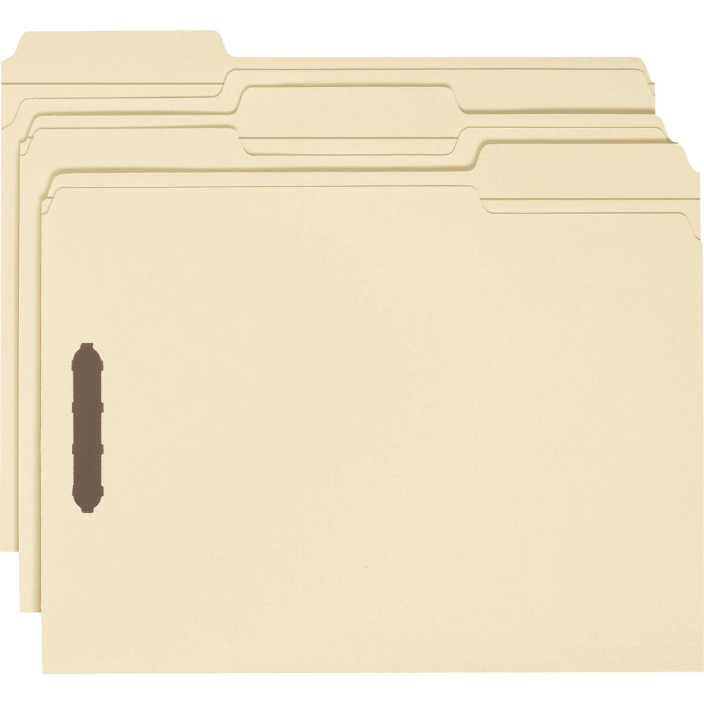 Business Source 1/3 Tab Cut Letter Recycled Fastener Folder - 8 1/2" x 11" - 2 Fastener(s) - 10% Recycled - 50 / Box. Picture 5