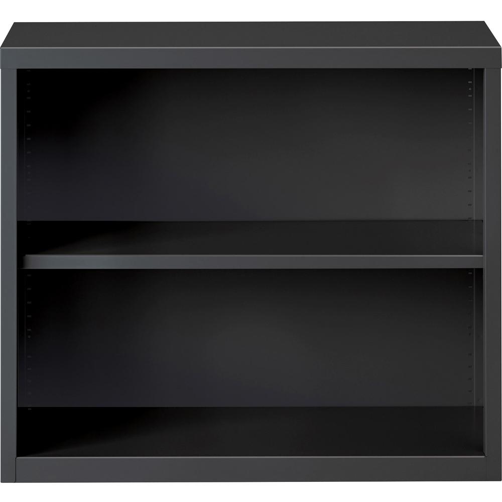 Lorell Fortress Series Bookcase - 34.5" x 12.6"30" - 2 Shelve(s) - Material: Steel - Finish: Charcoal, Powder Coated - Adjustable Shelf, Welded, Durable. Picture 2