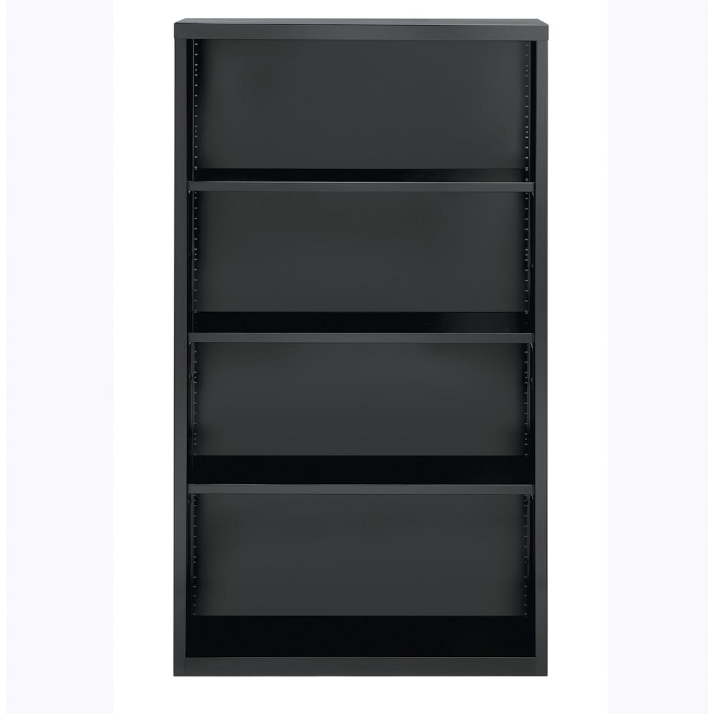 Lorell Fortress Series Bookcase - 34.5" x 13"60" - 4 Shelve(s) - Material: Steel - Finish: Charcoal, Powder Coated - Adjustable Shelf, Welded, Durable. Picture 2