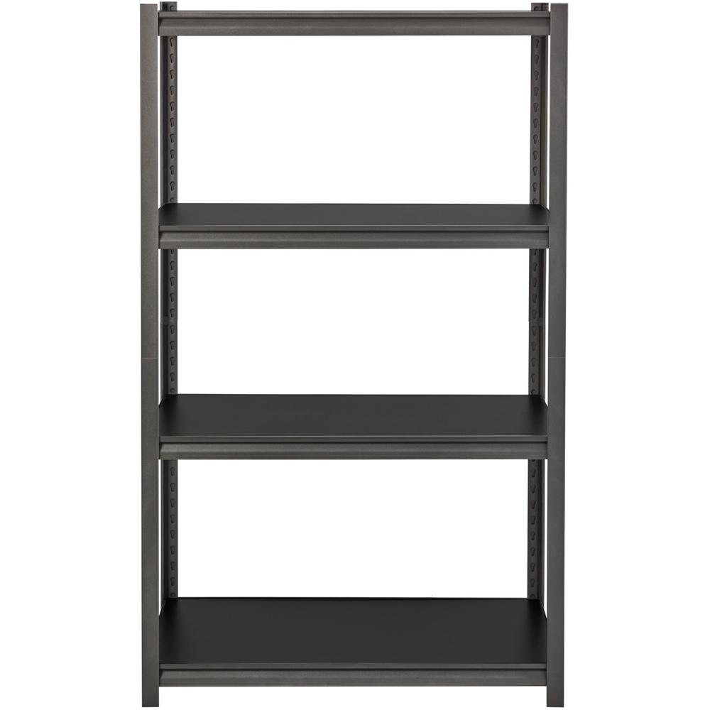 Lorell Iron Horse 3200 lb Capacity Riveted Shelving - 4 Shelf(ves) - 60" Height x 36" Width x 18" Depth - 30% Recycled - Black - Steel, Laminate - 1 Each. Picture 3