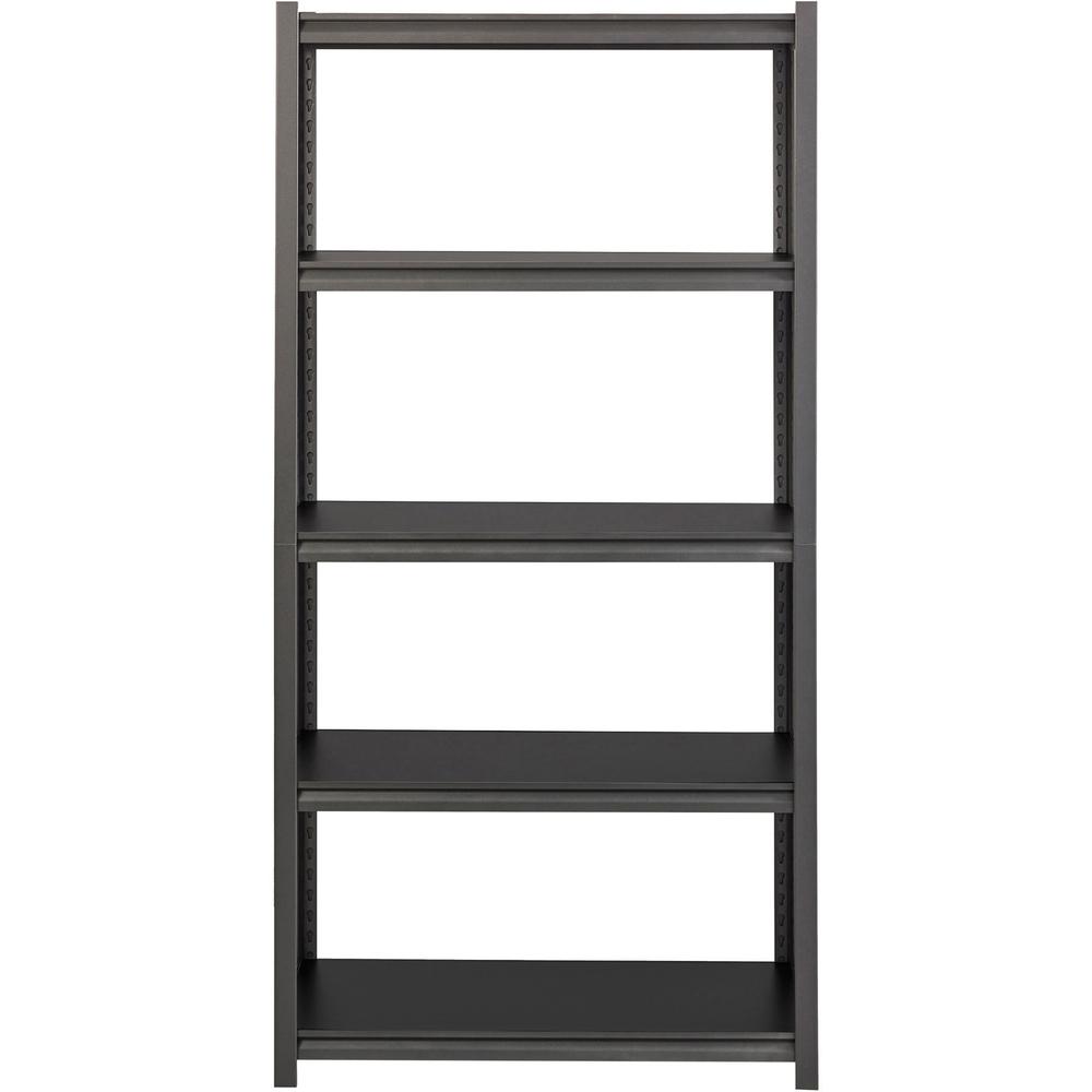 Lorell Iron Horse 3200 lb Capacity Riveted Shelving - 5 Shelf(ves) - 72" Height x 36" Width x 18" Depth - 30% Recycled - Black - Steel, Laminate - 1 Each. Picture 3