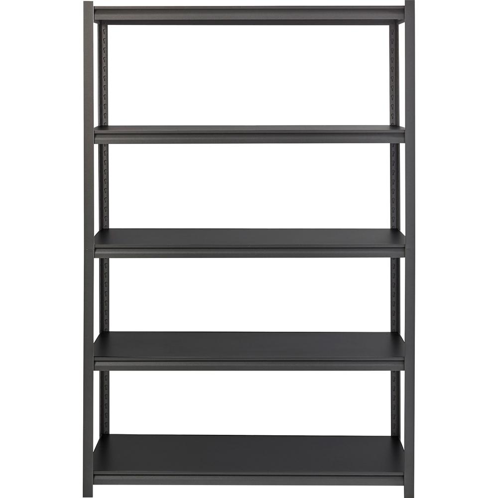 Lorell Iron Horse 3200 lb Capacity Riveted Shelving - 5 Shelf(ves) - 72" Height x 48" Width x 24" Depth - 30% Recycled - Black - Steel, Laminate - 1 Each. Picture 3
