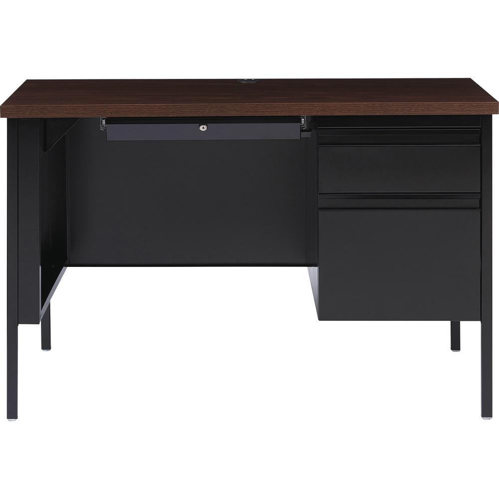 Lorell Fortress Series 45-1/2" Right Single-Pedestal Desk - 45.5" x 24"29.5" , 1.1" Top - Box, File Drawer(s) - Single Pedestal on Right Side - Square Edge. Picture 2