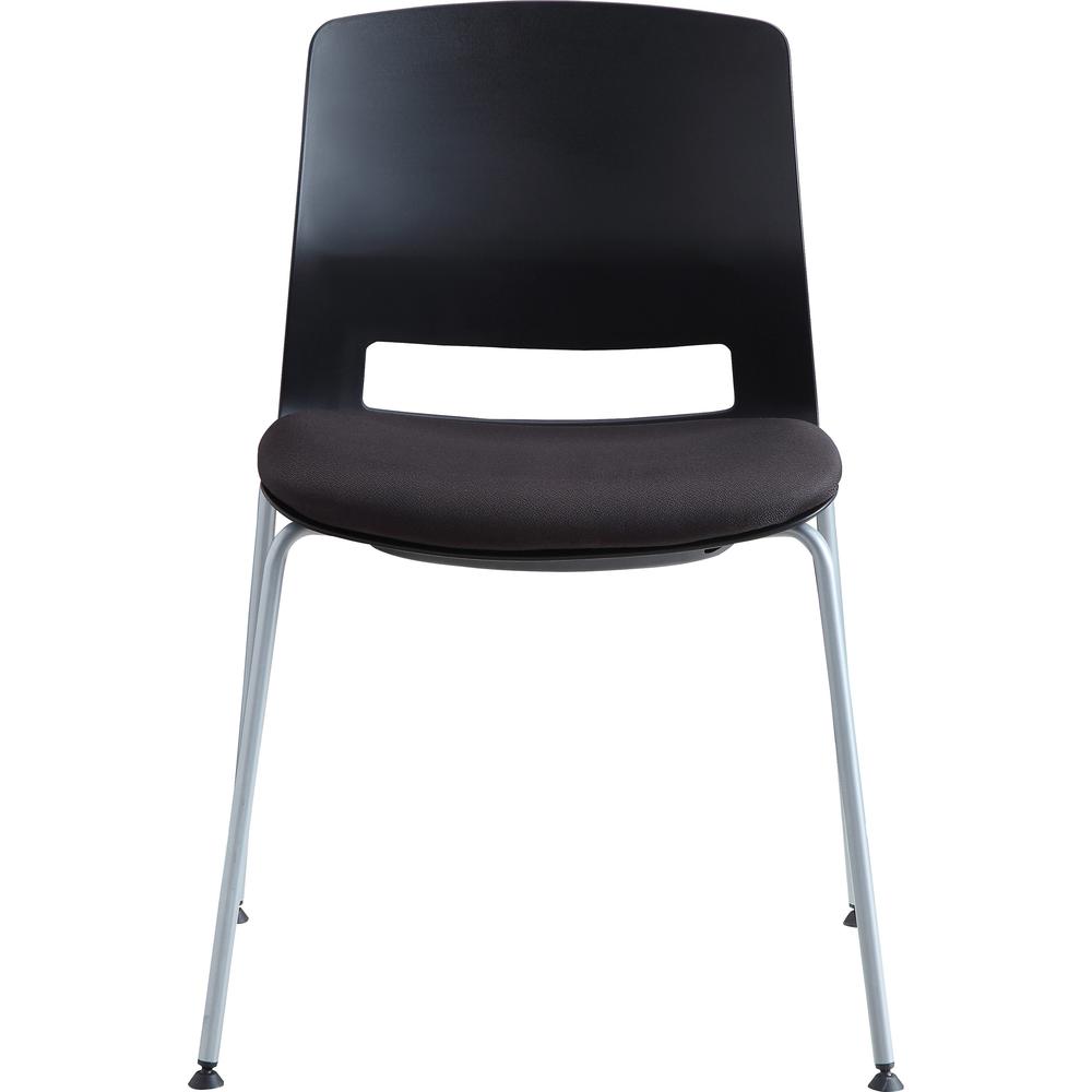 Lorell Arctic Series Stack Chairs - Black Foam, Fabric Seat - Black Back - Four-legged Base - 2 / Carton. Picture 2