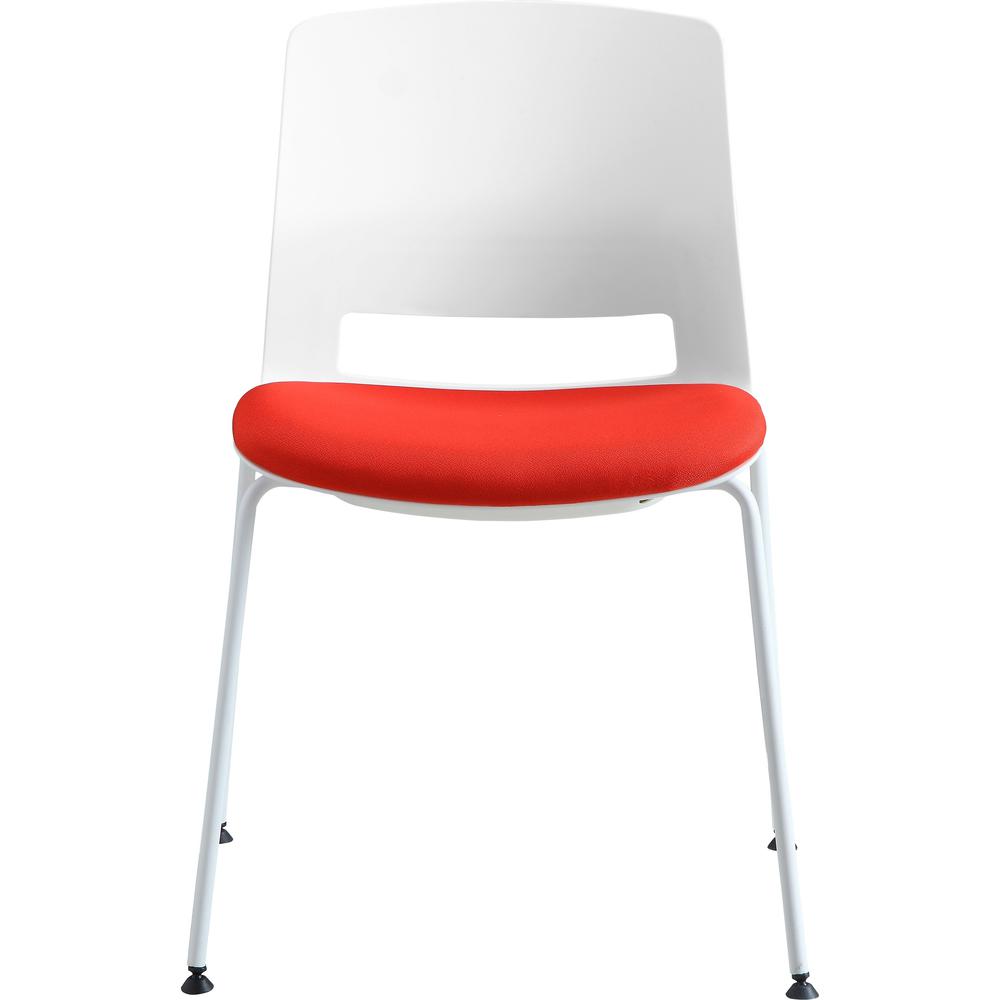 Lorell Arctic Series Stack Chairs - 2/CT - Red Foam, Fabric Seat - White Back - Four-legged Base - 2 / Carton. Picture 2