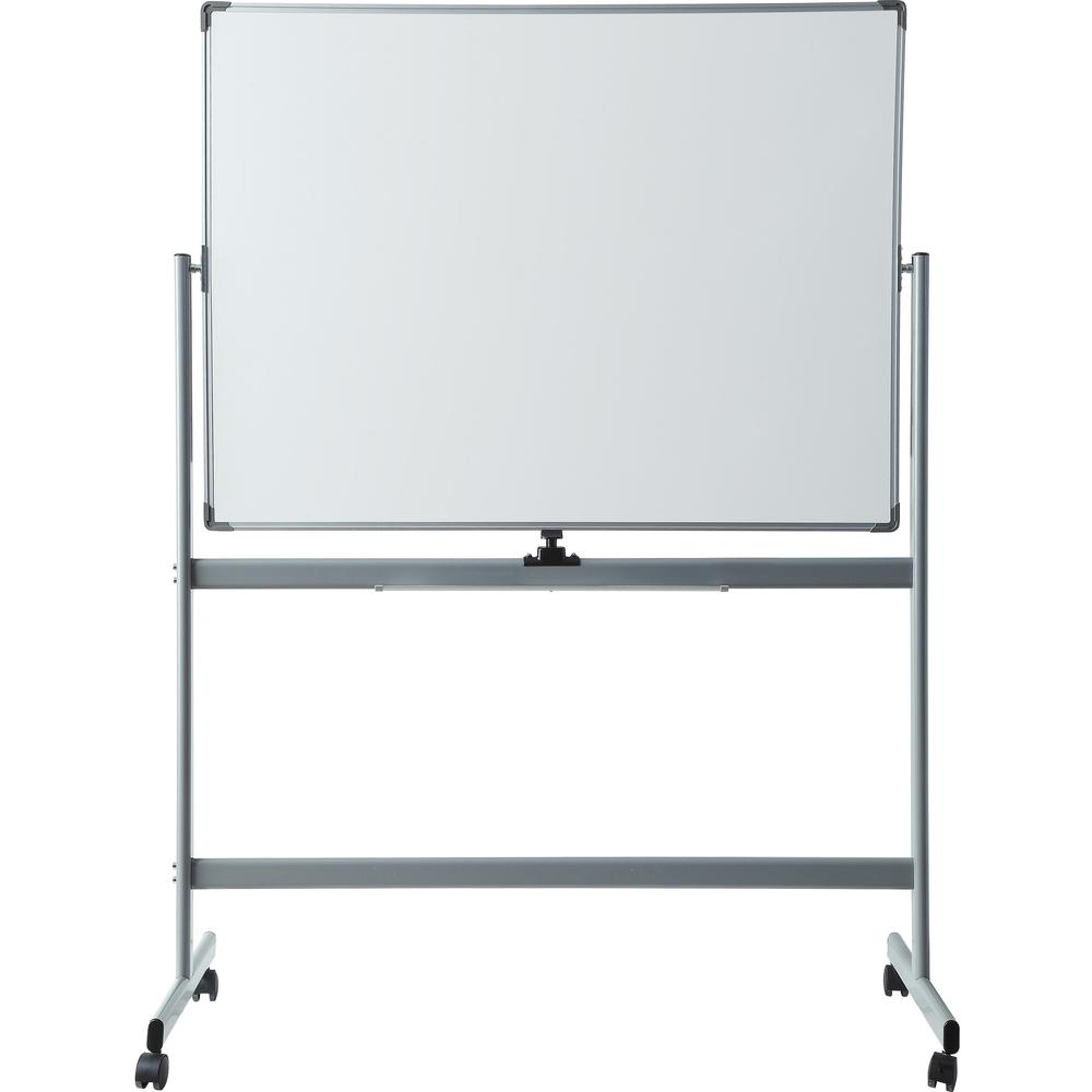 Lorell Double-sided Magnetic Whiteboard Easel - 48" (4 ft) Width x 36" (3 ft) Height - White Surface - Rectangle - Floor Standing - Magnetic - 1 Each. Picture 3