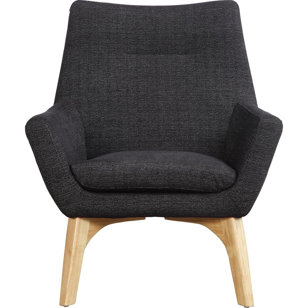Lorell Quintessence Collection Upholstered Chair - Black Seat - Black Back - Low Back - Four-legged Base - 1 Each. Picture 4
