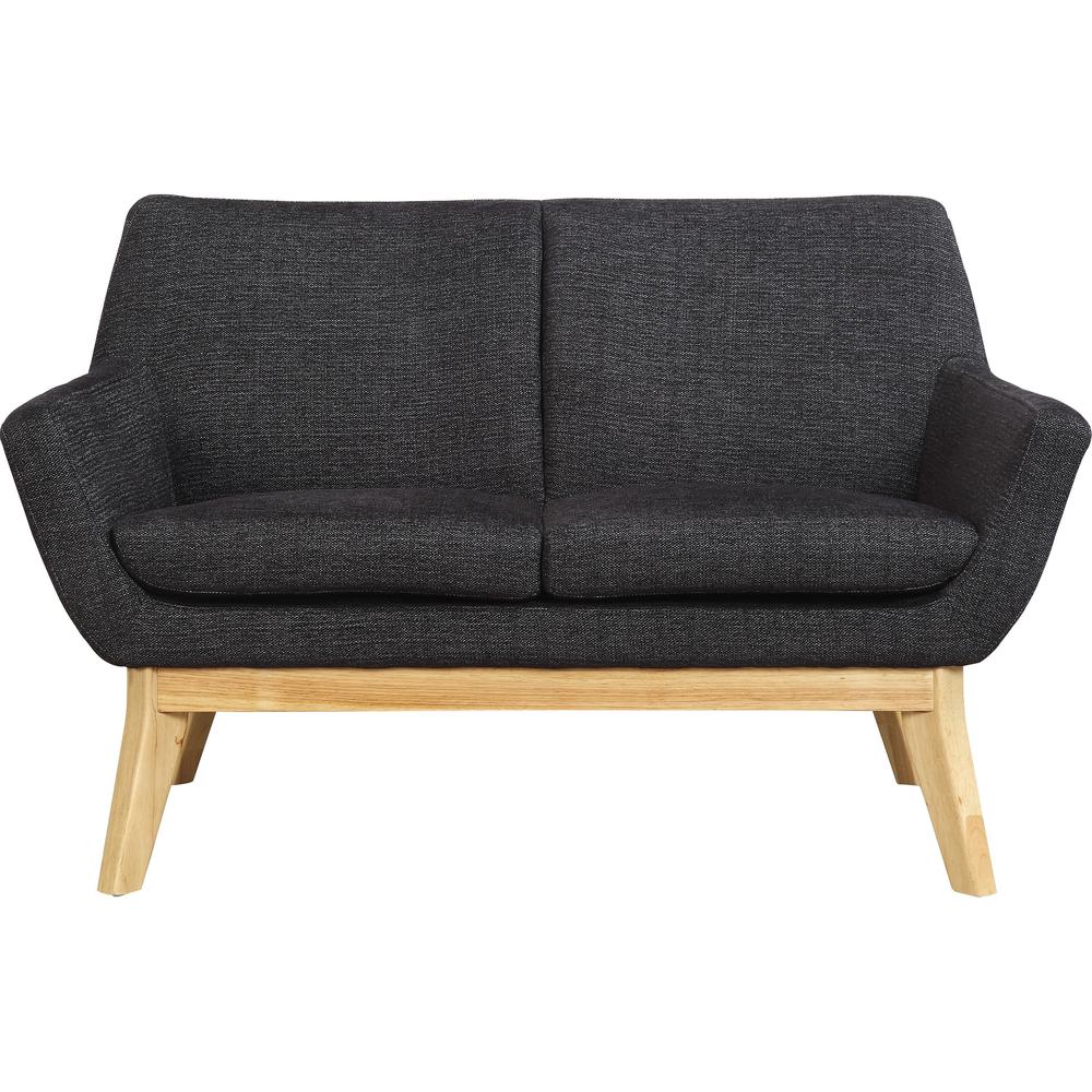 Lorell Quintessence Collection Upholstered Loveseat - 53.1" x 19.8" x 32.8" - Material: Wood Leg - Finish: Black. Picture 5
