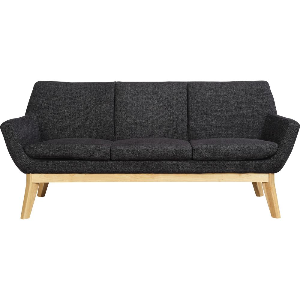 Lorell Quintessence Collection Upholstered Sofa - 19.8" x 73.3" x 32.8" - Material: Wood Leg - Finish: Black. Picture 5
