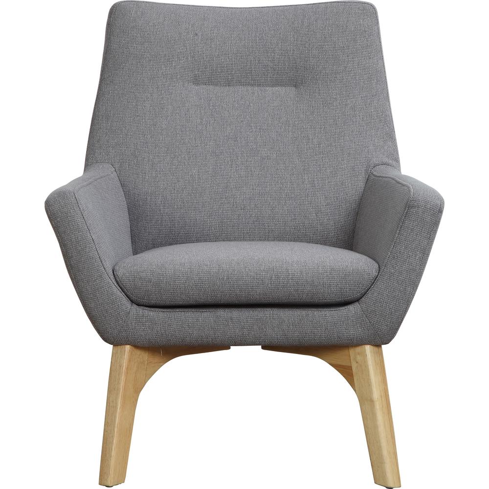 Lorell Quintessence Collection Upholstered Chair - Gray Seat - Gray Back - Low Back - Four-legged Base - 1 Each. Picture 3