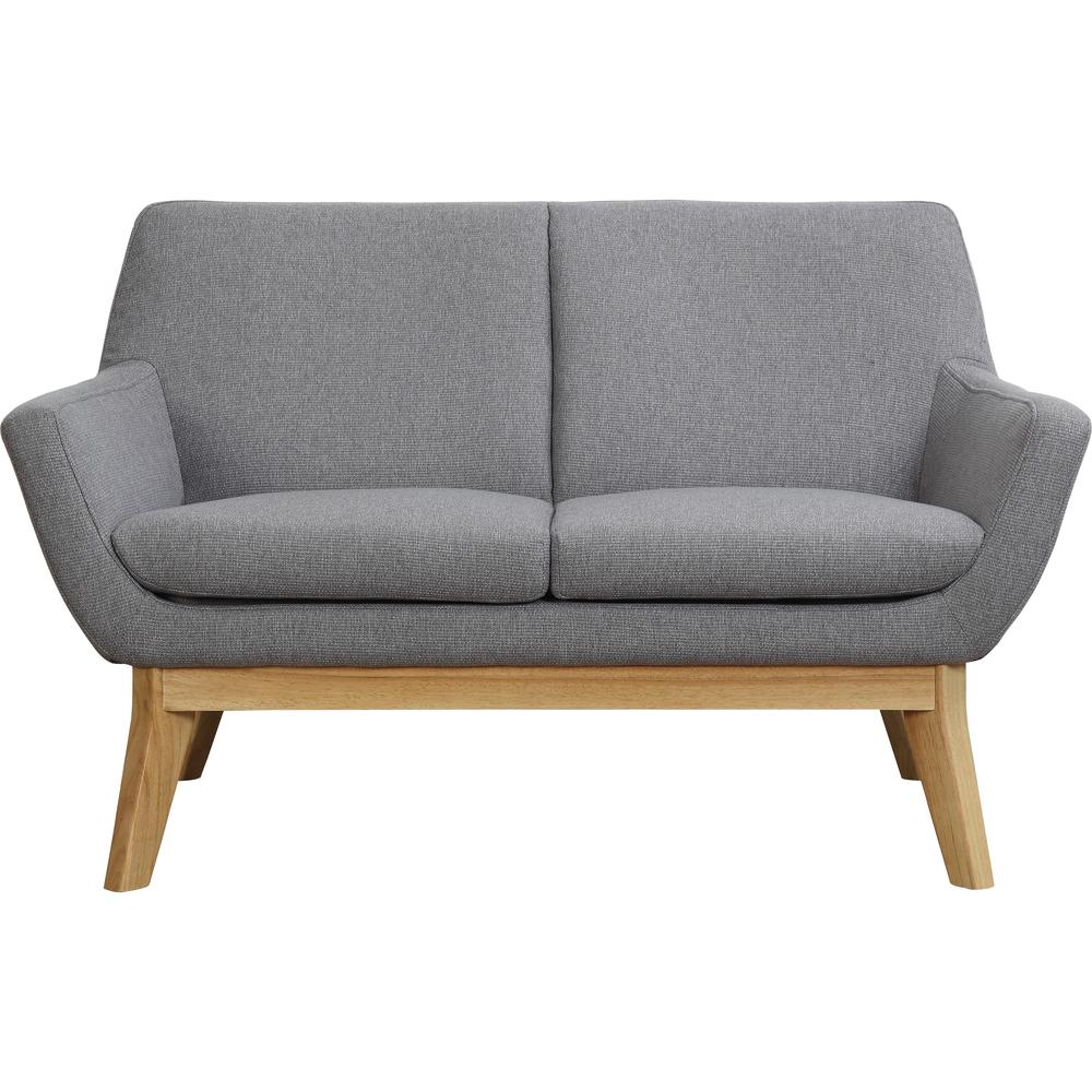 Lorell Quintessence Collection Upholstered Loveseat - 53.1" x 19.8" x 32.8" - Material: Wood Leg - Finish: Gray. Picture 3