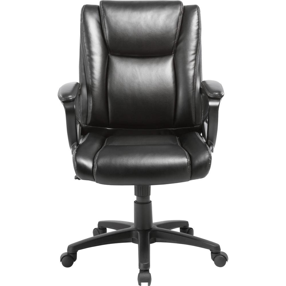 SOHO igh-back Office Chair - Black Bonded Leather Seat - Black Bonded Leather Back - High Back - 5-star Base - 1 Each. Picture 7