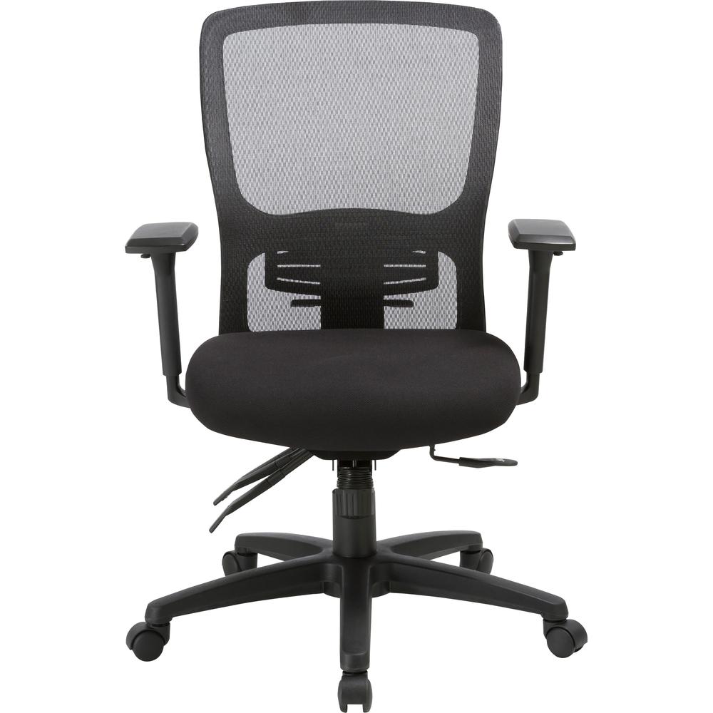 Lorell High-back Mesh Chair - Black Seat - Black Back - 5-star Base - 28.5" Length x 28.5" Width - 45" Height - 1 Each. Picture 5