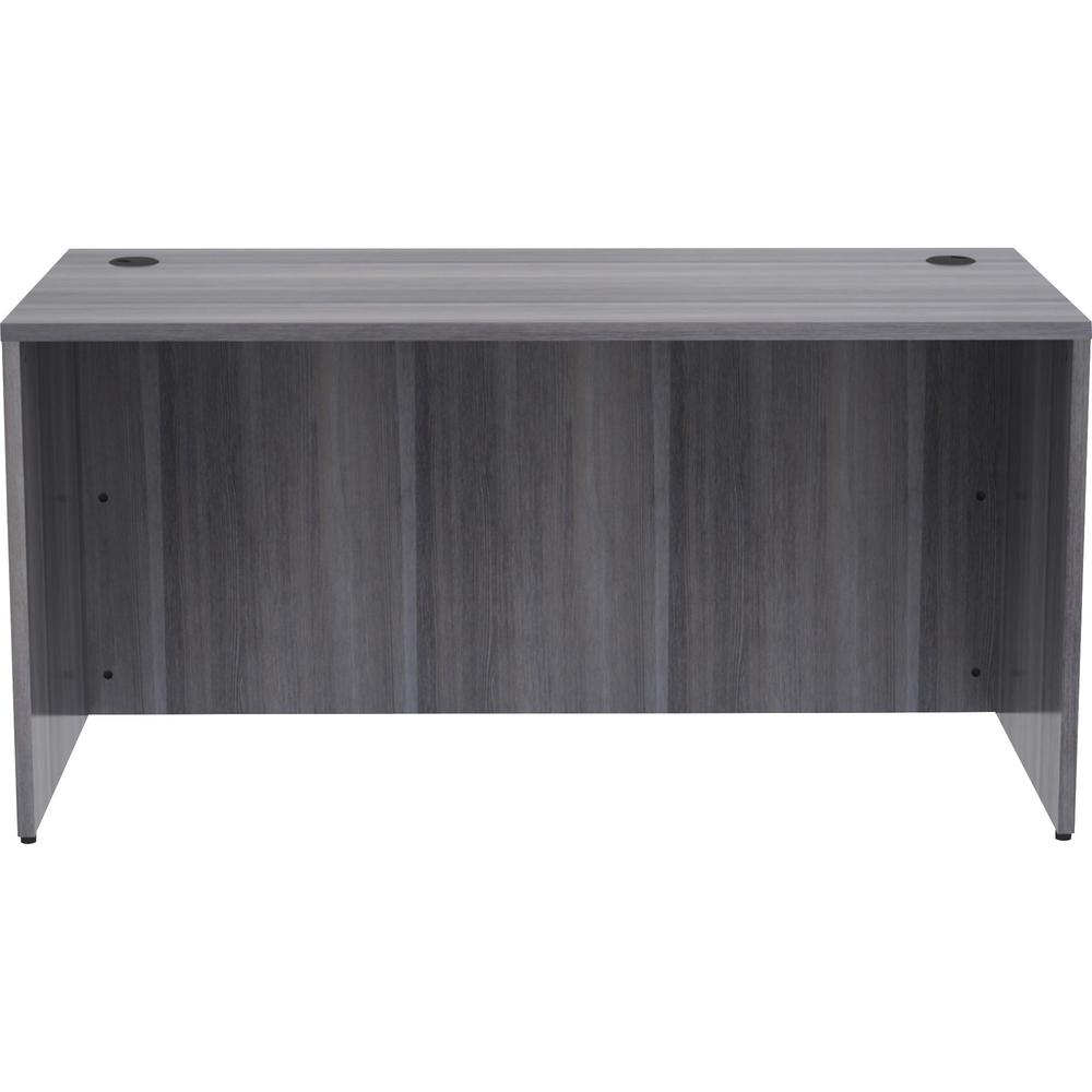 Lorell Weathered Charcoal Laminate Desking Desk Shell - 60" x 30" x 29.5" , 1" Top - Material: Polyvinyl Chloride (PVC) Edge - Finish: Laminate Top, Weathered Charcoal Top. Picture 6