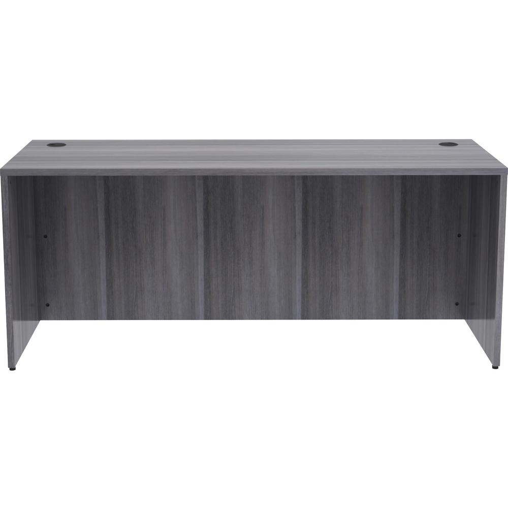 Lorell Weathered Charcoal Laminate Desking Desk Shell - 72" x 30" x 29.5" , 1" Top - Material: Polyvinyl Chloride (PVC) Edge - Finish: Laminate Top, Weathered Charcoal Top. Picture 4
