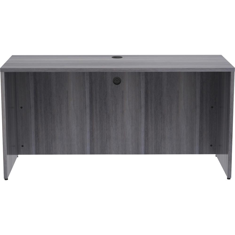 Lorell Essentials Series Credenza Shell - 60" x 24"29.5" , 1" Top - Laminate, Weathered Charcoal Table Top - Modesty Panel. Picture 3