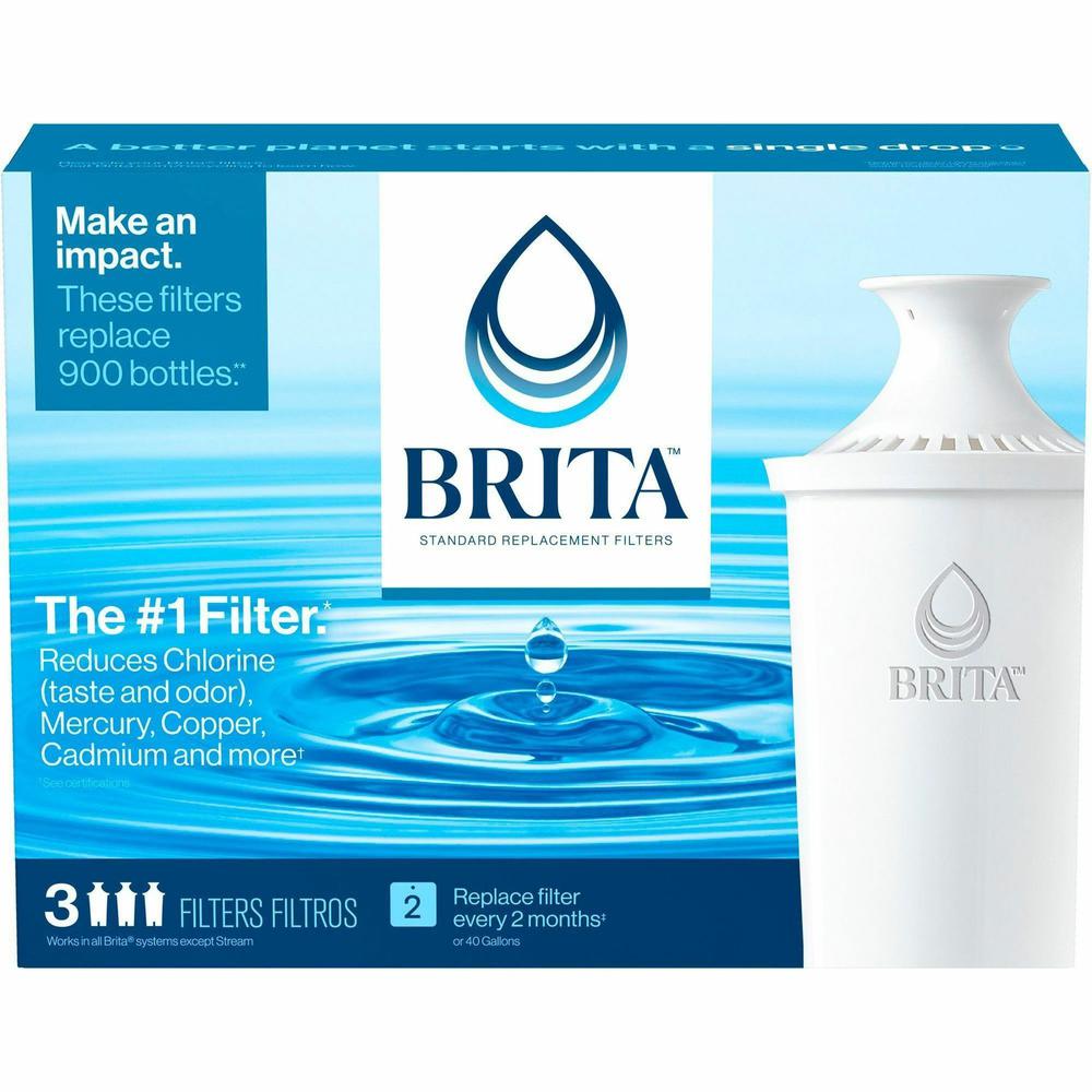 Brita Replacement Water Filter for Pitchers - Dispenser - Pitcher - 40 gal Filter Life (Water Capacity)2 Month Filter Life (Duration) - 24 / Carton - Blue, White. Picture 4
