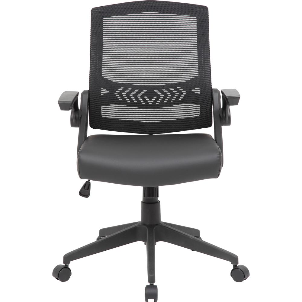 Boss Mesh Flip Arm Task Chair - Black Seat - Black Back - Black Frame - 5-star Base - 1 Each. Picture 3