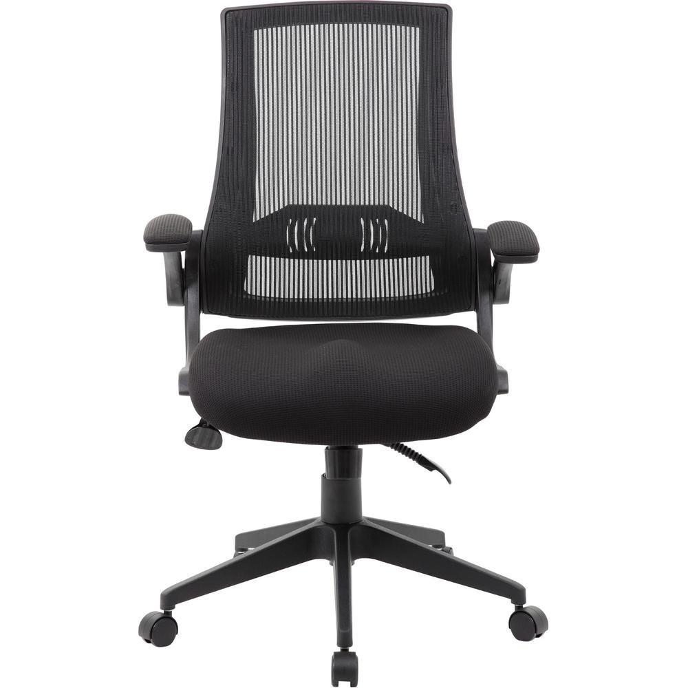 Boss Mesh Back, Flip Arm Task Chair - Black Seat - Black Back - Black Frame - 5-star Base - 1 Each. Picture 3
