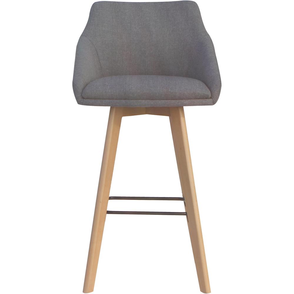Lorell Gray Flannel Mid-Century Modern Guest Stool - Four-legged Base - Gray - 2 / Carton. Picture 3