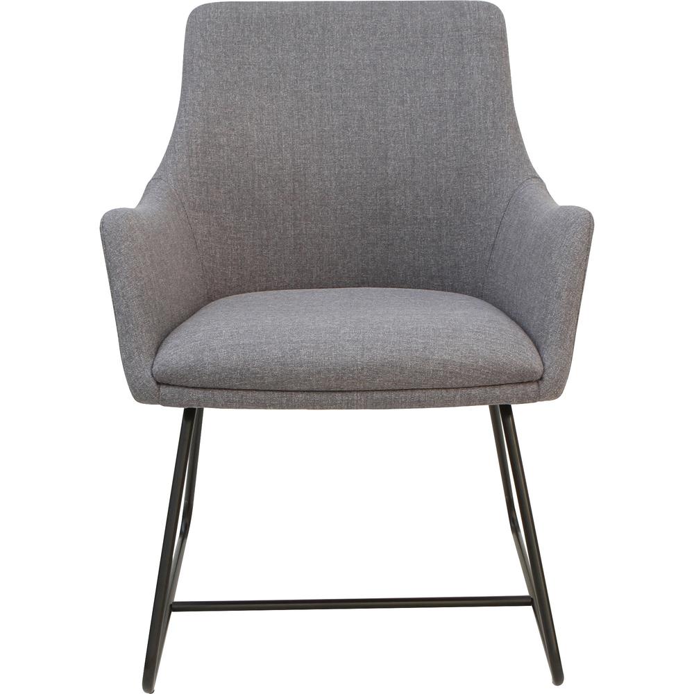 Lorell Gray Flannel Guest Chair with Sled Base - Sled Base - Gray - Armrest - 1 Each. Picture 2