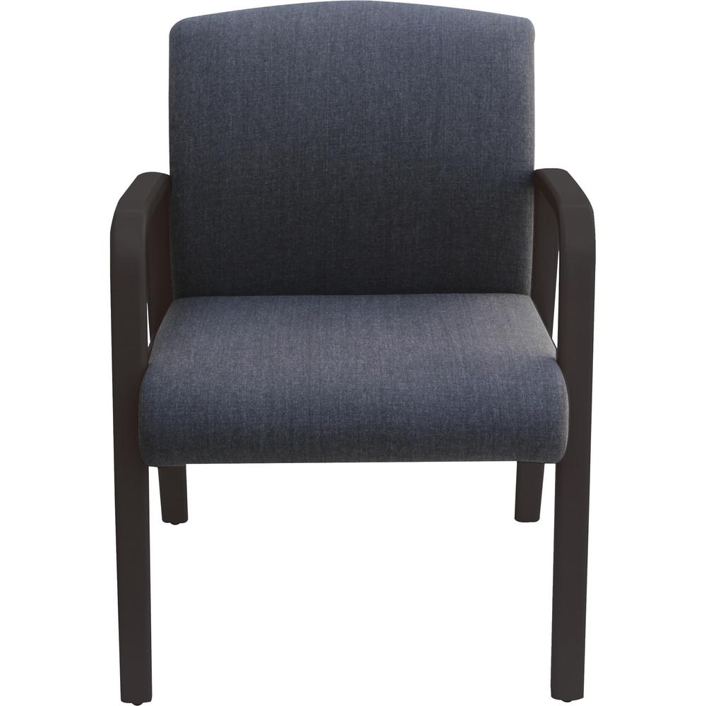 Lorell Gray Flannel Fabric Guest Chair - Gray, Black Fabric Seat - Wood Frame - Four-legged Base - Gray, Black - 1 Each. Picture 4