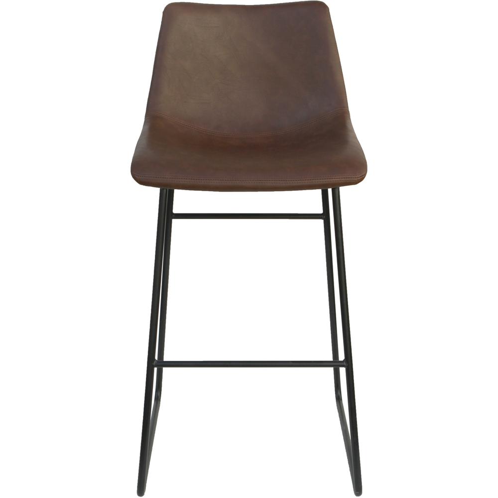 Lorell Sled Guest Stools - Tan Bonded Leather Seat - Mid Back - Sled Base - Tan - Bonded Leather - 2 / Carton. Picture 5