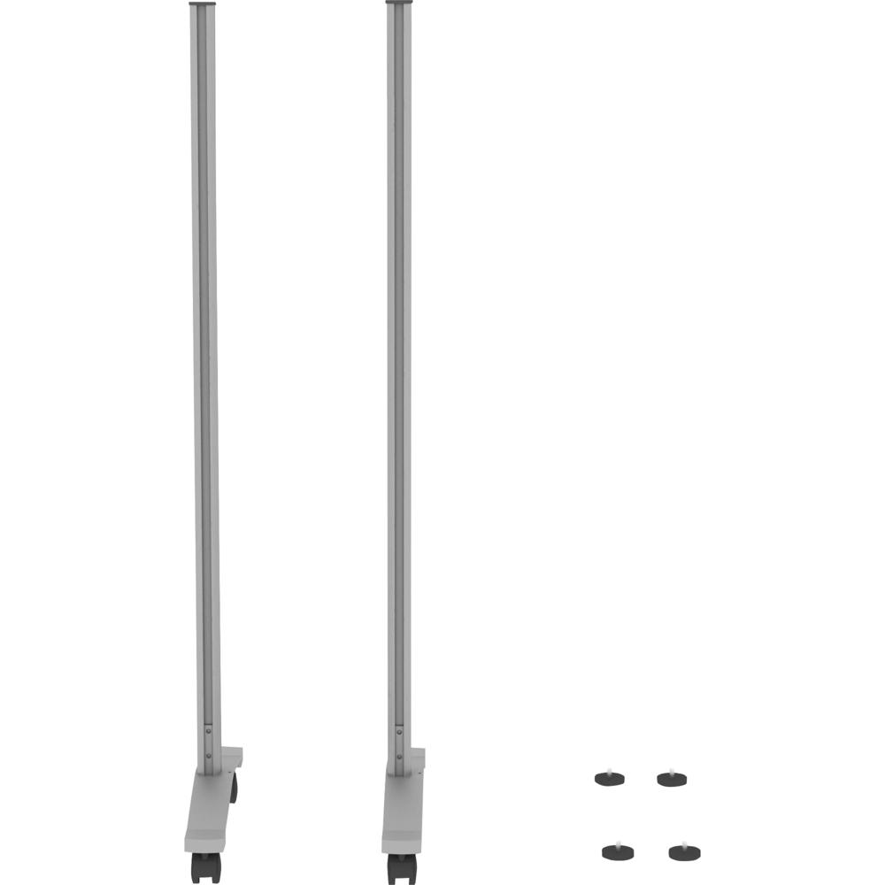Lorell Adaptable Panel Legs for 71"H Configuration - 18.8" Width x 2" Depth x 48.8" Height - Aluminum - Silver. Picture 10