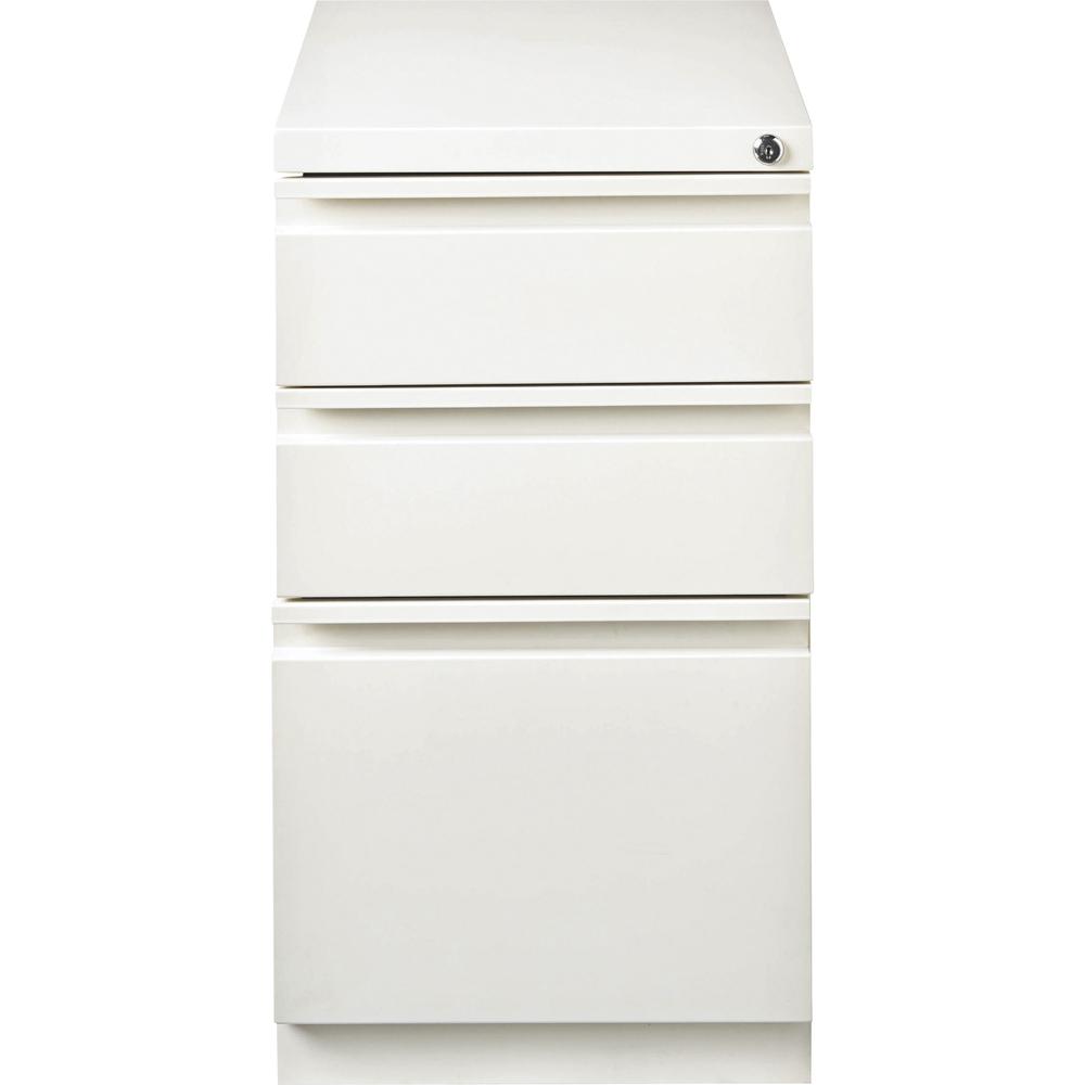 Lorell 20" Box/Box/File Mobile File Cabinet with Full-Width Pull - 15" x 19.9" x 27.8" for Box, File - Letter - Vertical - Mobility, Ball-bearing Suspension, Removable Lock, Pull-out Drawer, Recessed . Picture 5