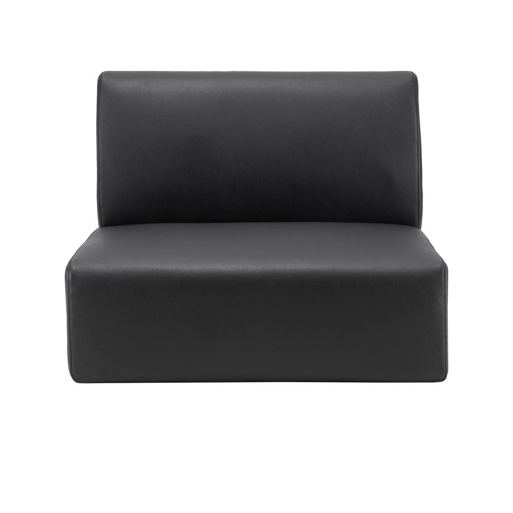 Lorell Contemporary Collection Single Seat Sofa - 25.5" x 25.5" x 19.6" - Material: Polyurethane - Finish: Black. Picture 3