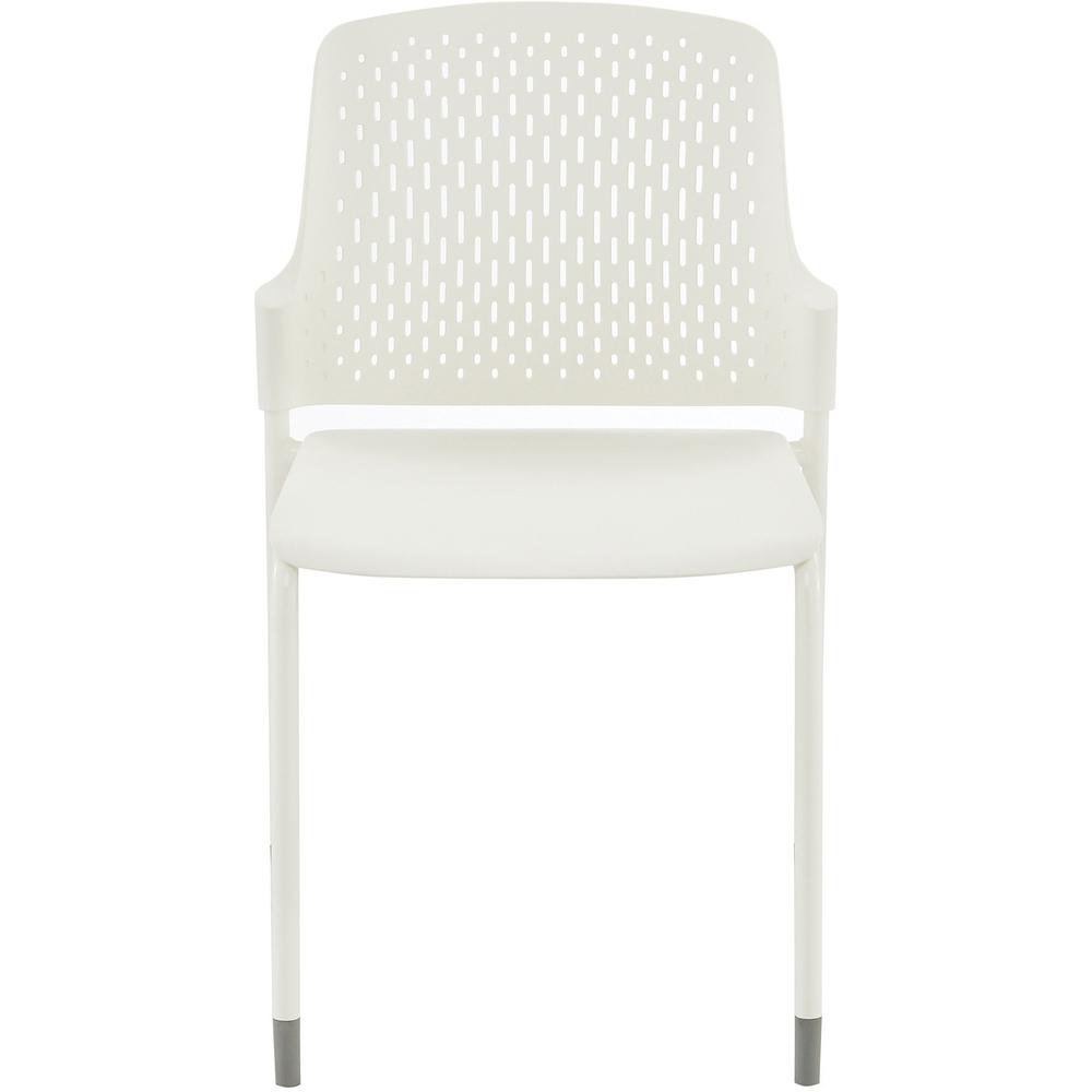 Safco Next Stack Chair - White Polypropylene Seat - White Polypropylene Back - Tubular Steel Frame - Four-legged Base - 4 / Carton. Picture 5