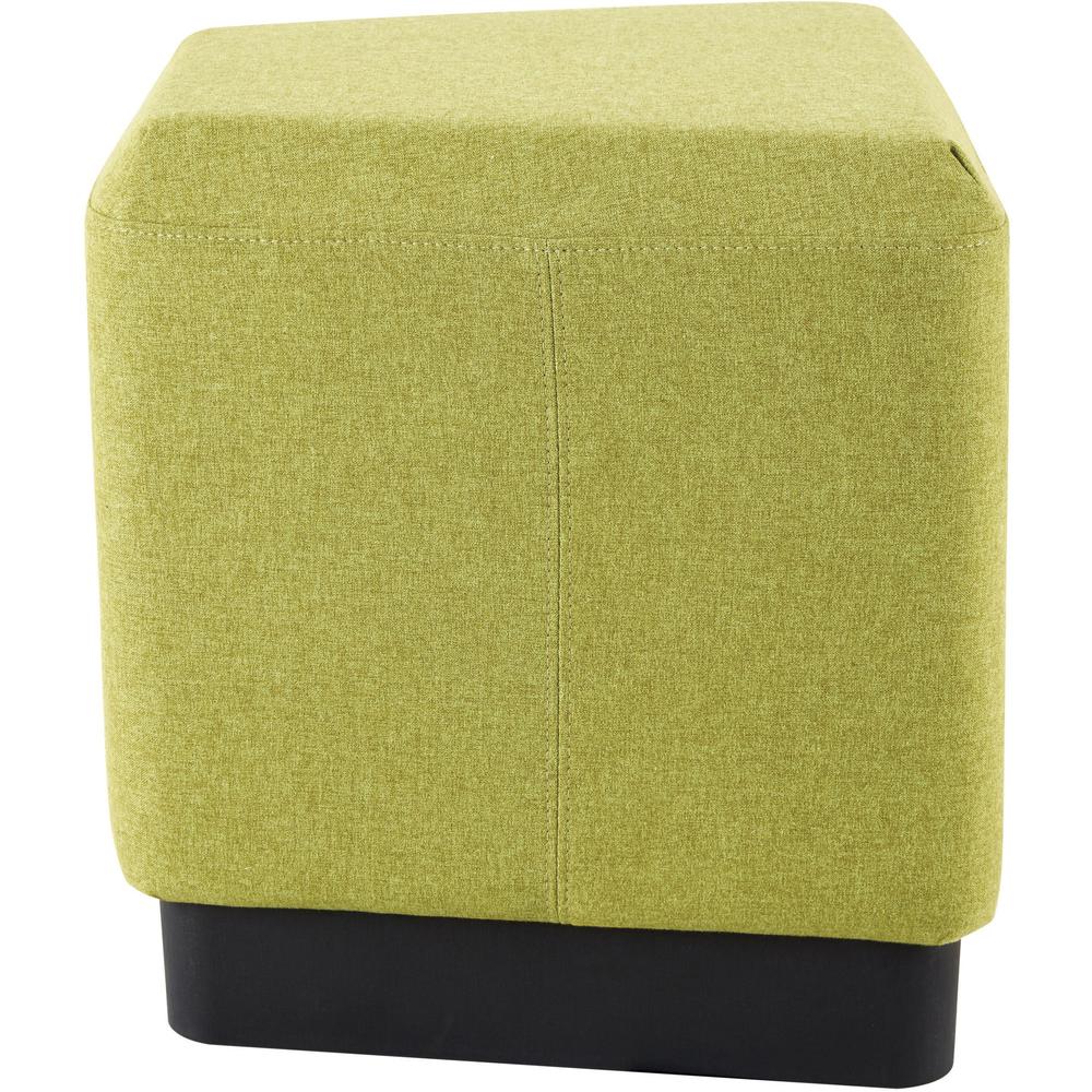 Lorell Contemporary 17" Rectangular Foot Stool - Green Fabric Seat - 1 Each. Picture 4