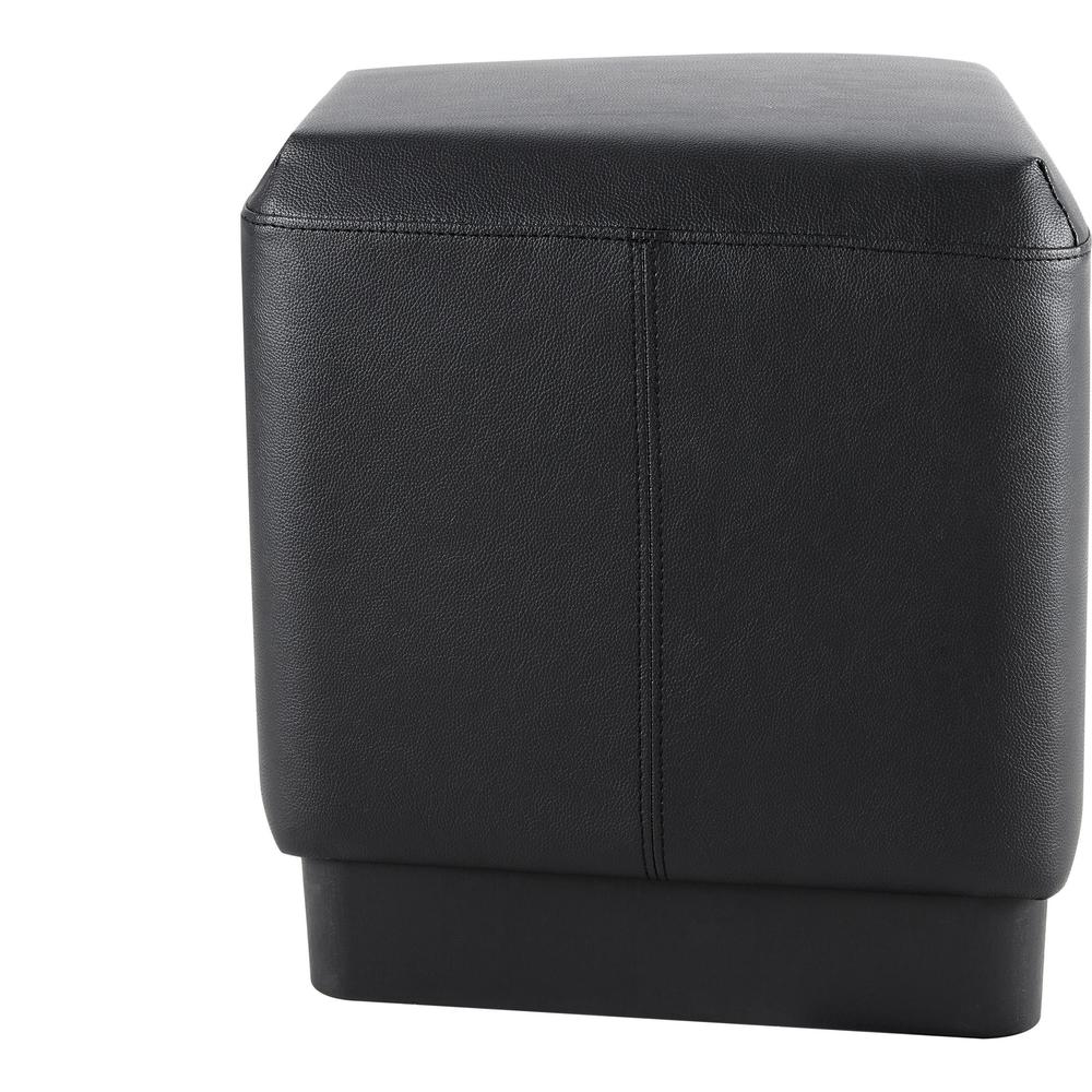 Lorell Contemporary 17" Rectangular Foot Stool - Black Polyurethane Seat - 1 Each. Picture 6