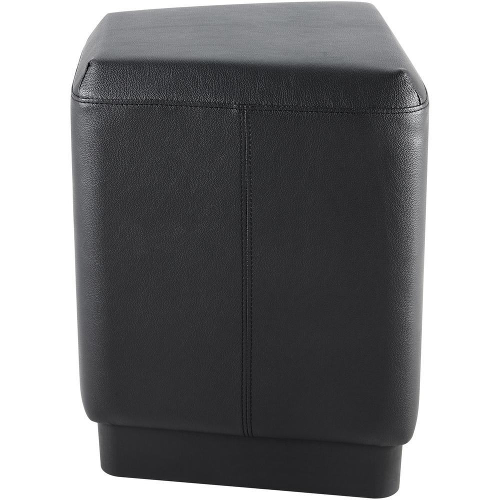 Lorell Contemporary 20" Rectangular Foot Stool - Black Polyurethane Seat - 1 Each. Picture 4