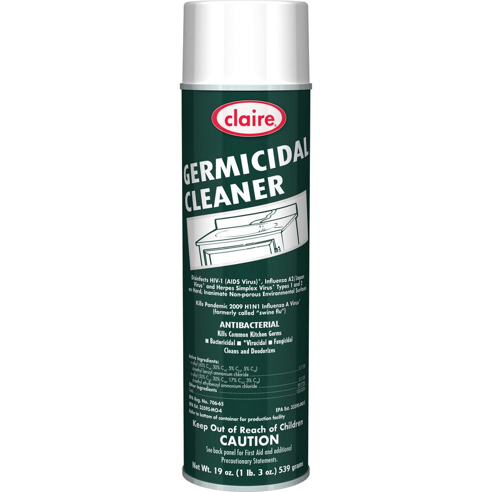 Claire Foaming Germicidal Cleaner - Spray - 20 fl oz (0.6 quart) - Floral Scent - 12 / Carton - White. Picture 6